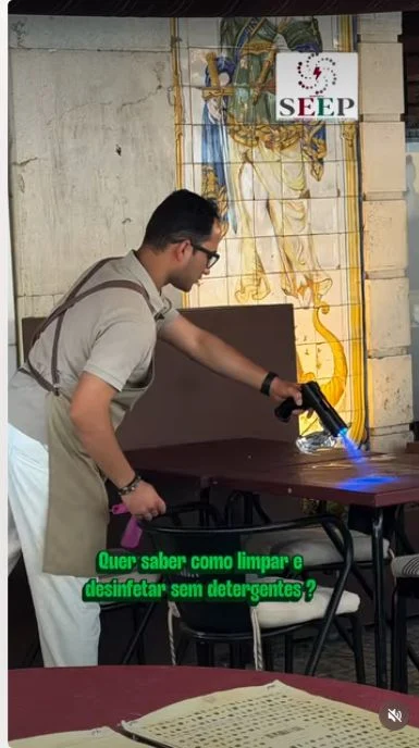 Demonstração no restaurante De Pedra e Sal